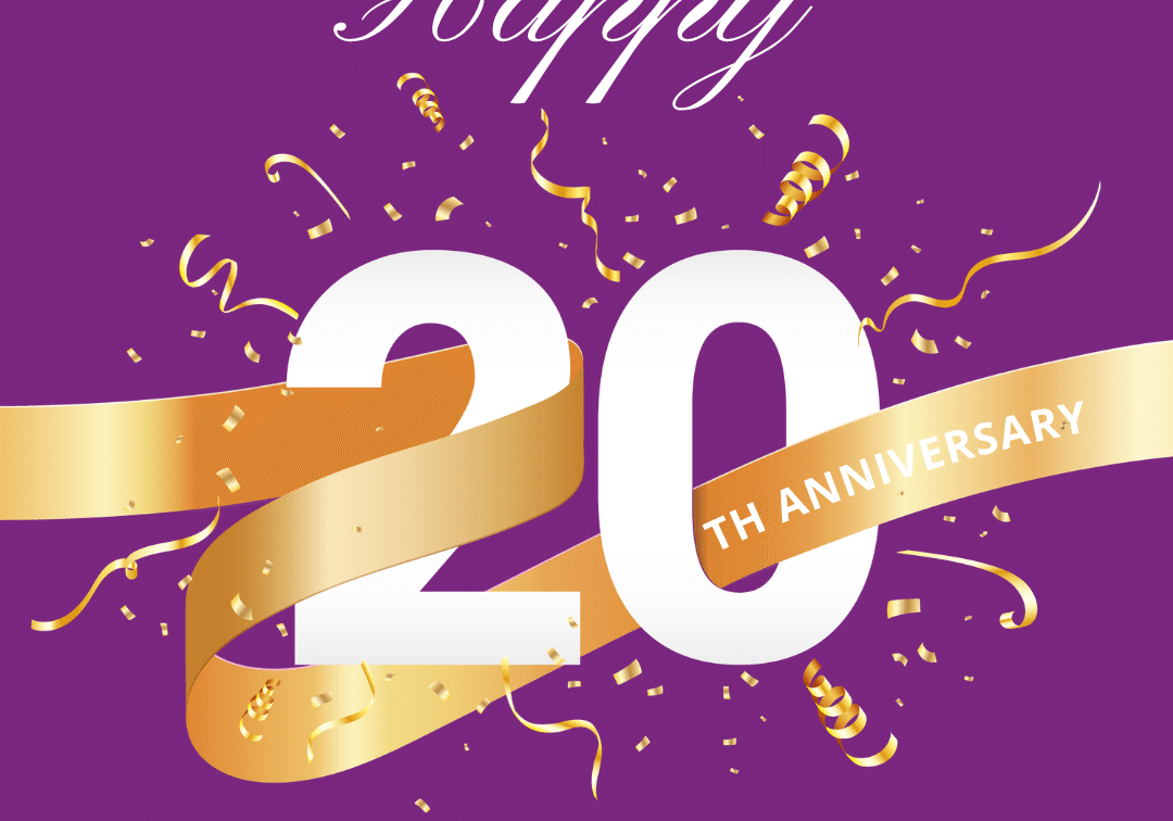20th anniversary and ribbons