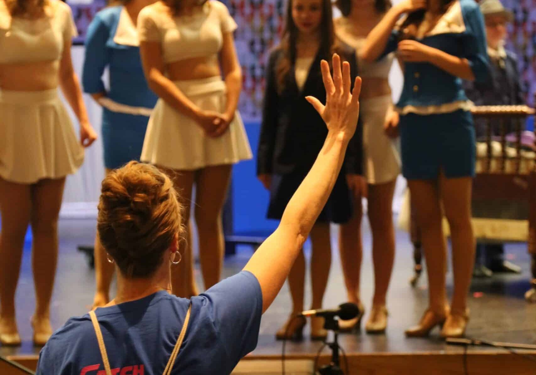 Director and students